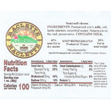 French Raclette Milledome nutrition label