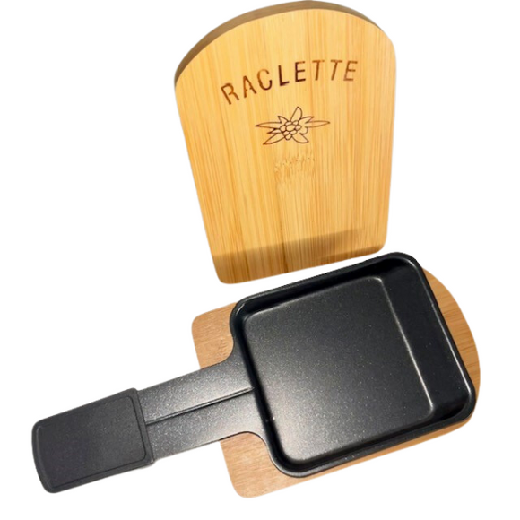 Raclette Board to hold dishes, set of 2, bamboo