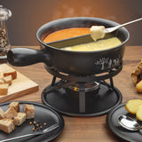 Fondue pot dual in use