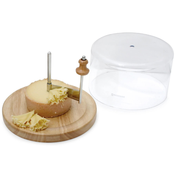 Luxylei Wood Cheese Curler Spin Cheese Wheel Chocolate