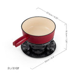 Lugano fondue set dimensions