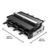 Venti raclette grill for 8 persons with dimensions
