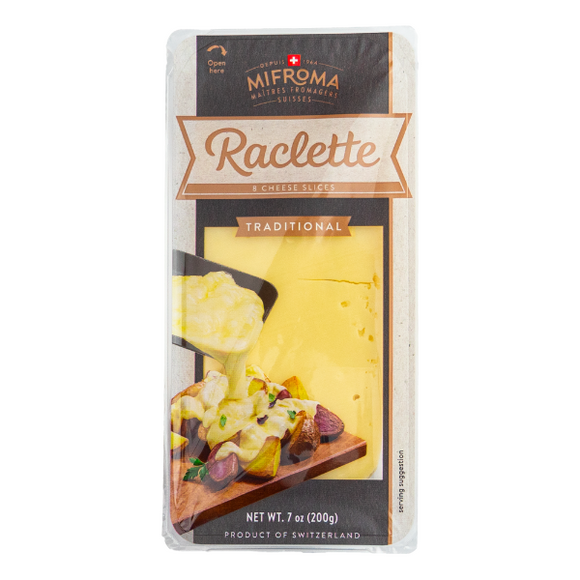 Mifroma raclette, sliced