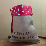 bag for gschwellti with Swiss flag fabric on insed