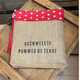 Potato bag for Pommes de Terre lying flat 