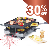 Stockli Raclette/Pizza grill for 6, reversible non-stick grill top