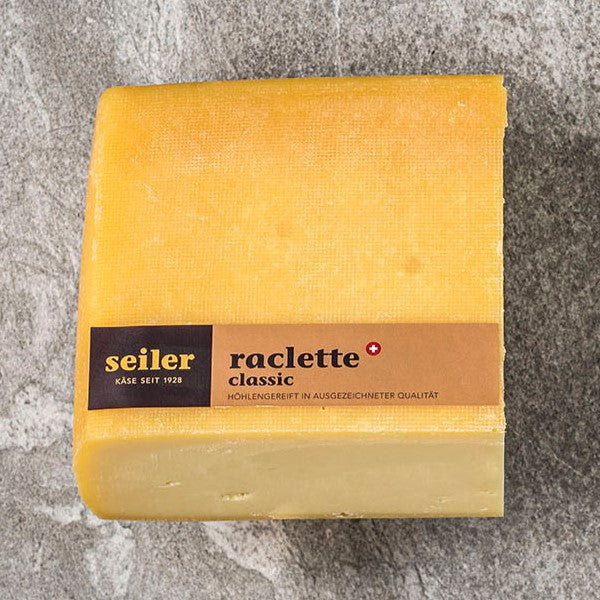 Swiss Raclette Cheese from Seiler, 3.5lbs., quarter square – RacletteCorner