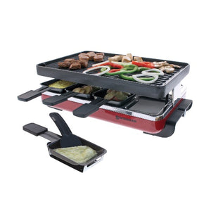 Swissmar - 8 Person Red Classic Raclette Grill with cast iron top