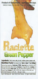 Raclette cheese with green pepper nutrition label