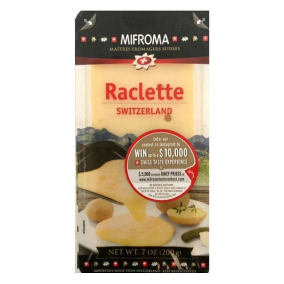 Mifroma raclette cheese, sliced